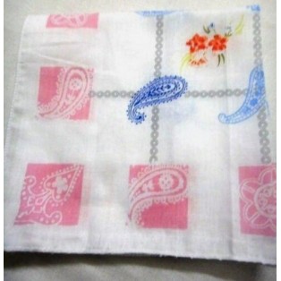 Set of 4 Floral Print Ladies Cotton Big Handkerchiefs Napkin - 13 inches Square